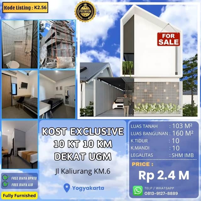 Kos Eksklusif Furnished 10 Kamar, Siap Sewa — Lokasi Strategis Jakal KM 6, Dekat UGM