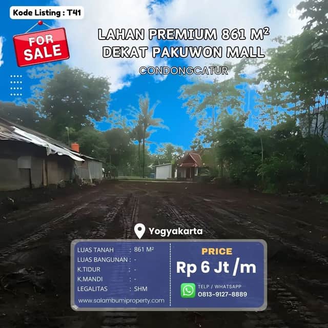Tanah SHM 861 m² & PBG Kost 60 Kamar di Condongcatur, Sleman — Dekat Kampus & Terminal
