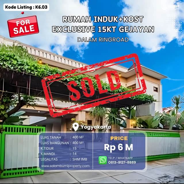 Kost Exclusive 15kt Mewah Strategis dkt UNY, UGM, Sanatadharma, Gejayan, Hartono Mall