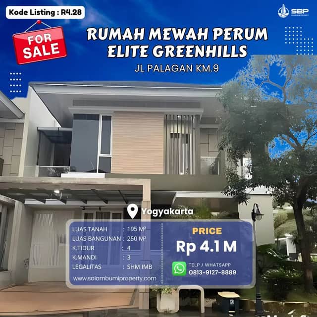 Dijual Rumah Hook Mewah di Green Hills Residence - Kesempatan Emas untuk Anda!