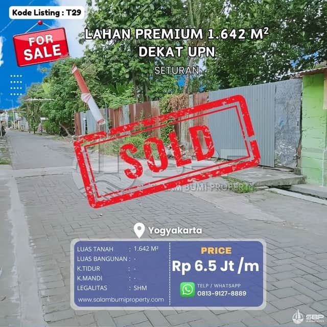SHMP 1642m² Seturan dalam Ringroad, dekat UGM - Harga Terbaik, Area Eksklusif Kost & Apartemen