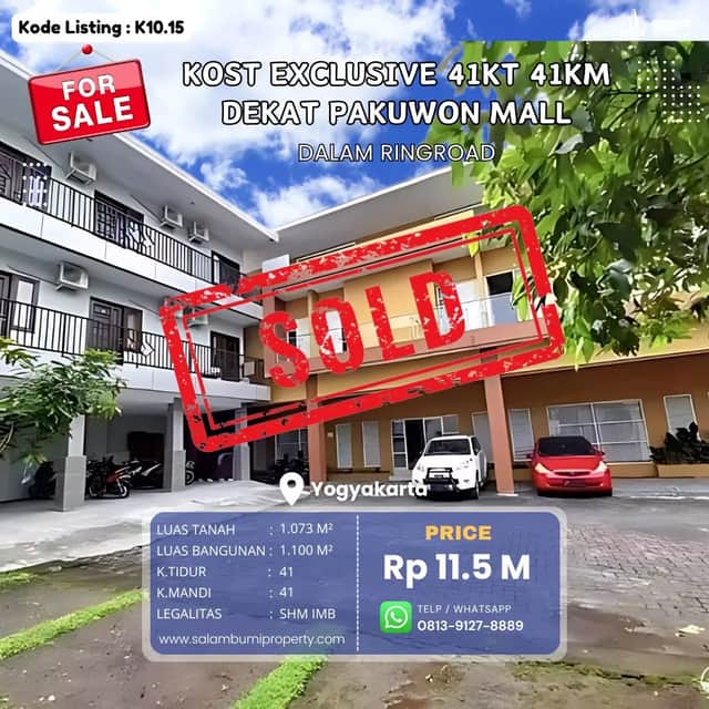Kost Exclusive 41 Kamar + Cafe Dekat Hartono Mall, Gejayan, Condongcatur