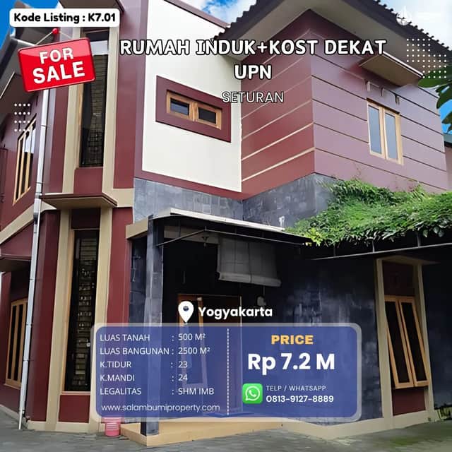Rumah Induk dan Kost, Kamar Terisi FULL Dekat UPN, UNY, UGM