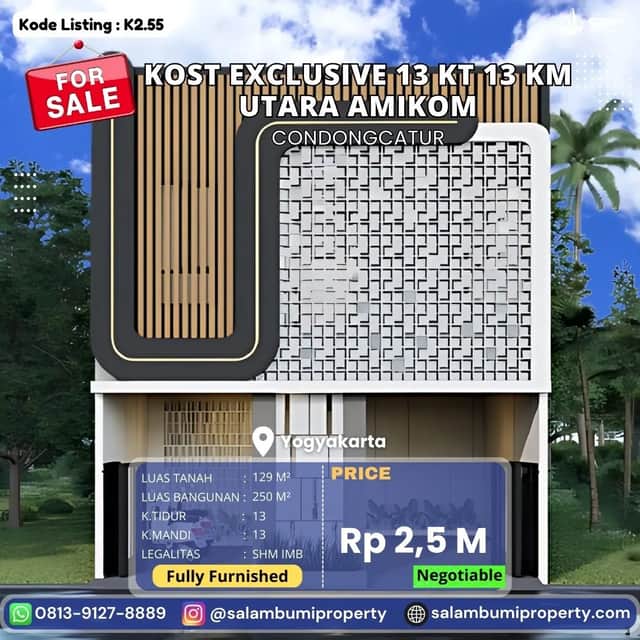 Kost Eksklusif Furnished di Jalan Raya Candi Gebang, Lokasi Strategis Dekat Kampus