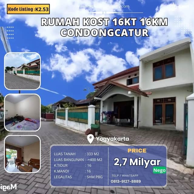 Kos-Kosan Luas dan Strategis di Condongcatur - Investasi Menguntungkan!