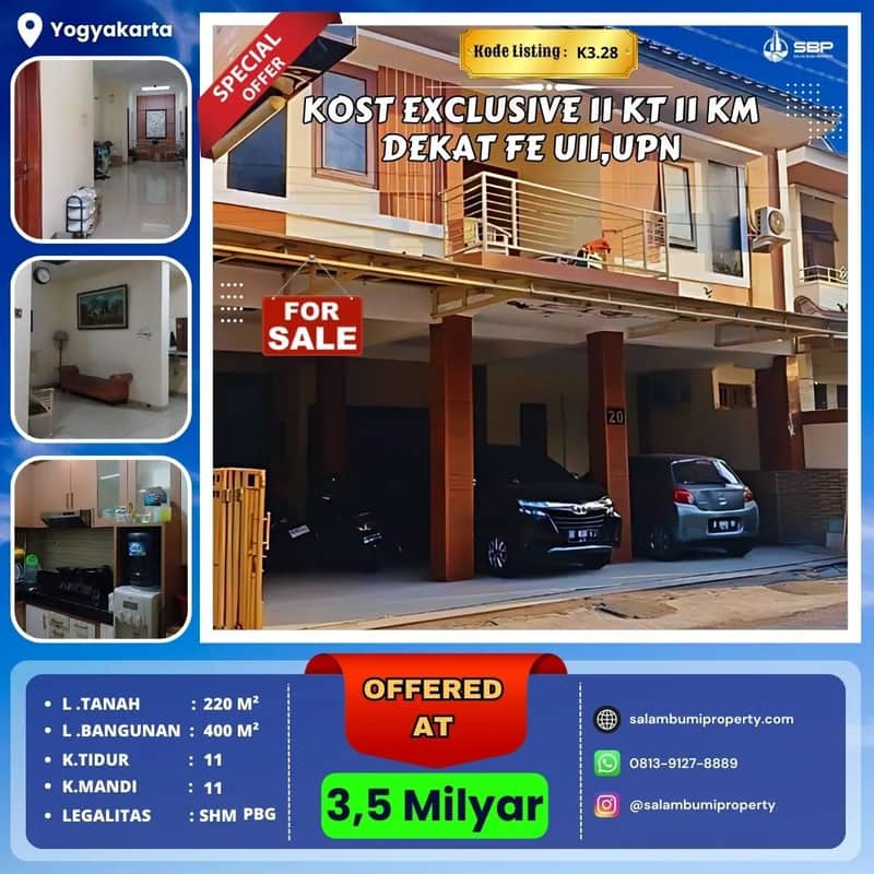 Kost Eksklusif Mewah 2 Lantai Fully Furnished di Kawasan Premium Condongcatur 1