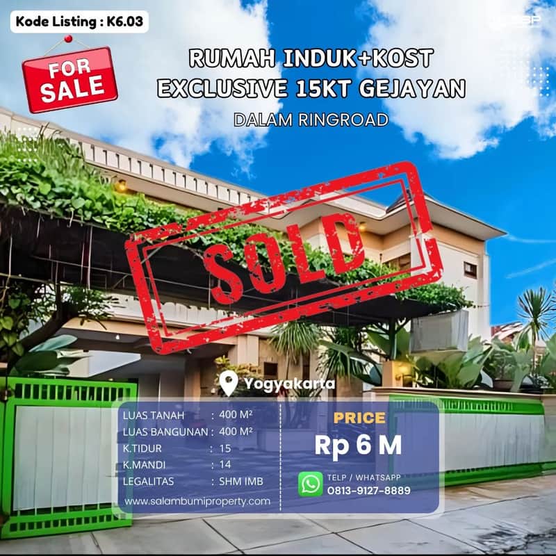 Kost Exclusive 15kt Mewah Strategis dkt UNY, UGM, Sanatadharma, Gejayan, Hartono Mall 1