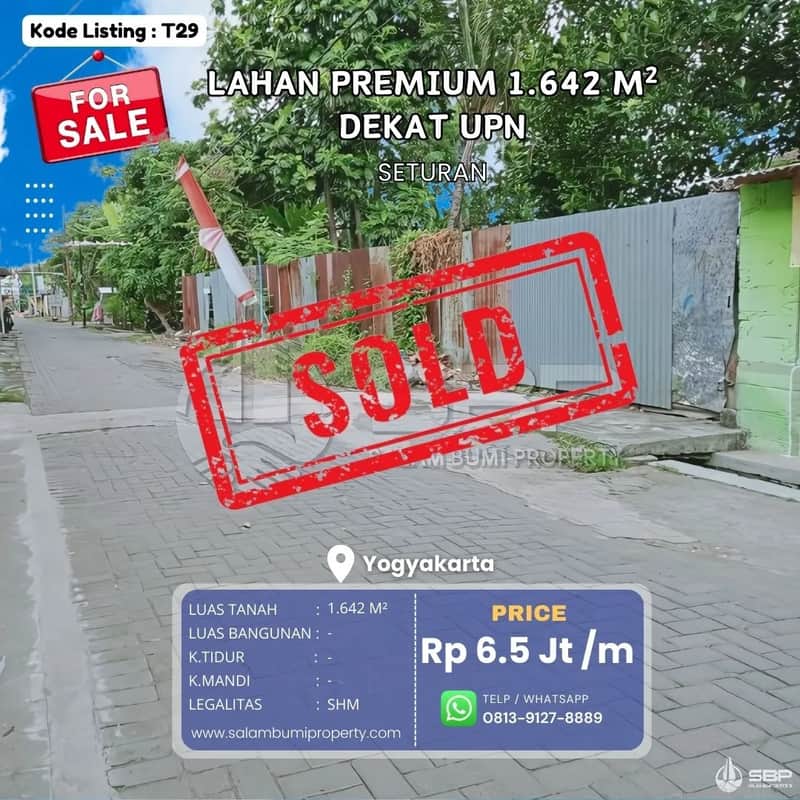 SHMP 1642m² Seturan dalam Ringroad, dekat UGM - Harga Terbaik, Area Eksklusif Kost & Apartemen 1