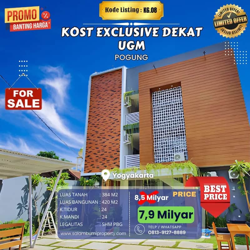 Kost Eksklusif 24 Kamar di Pogung, Dekat UGM - Investasi Menjanjikan! 1