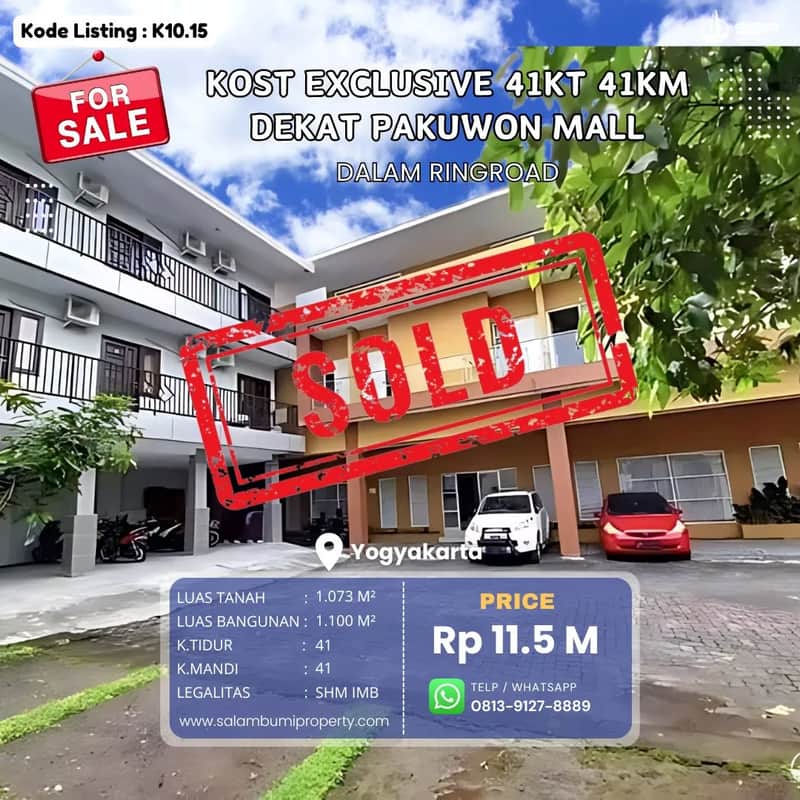 Kost Exclusive 41 Kamar + Cafe Dekat Hartono Mall, Gejayan, Condongcatur 1