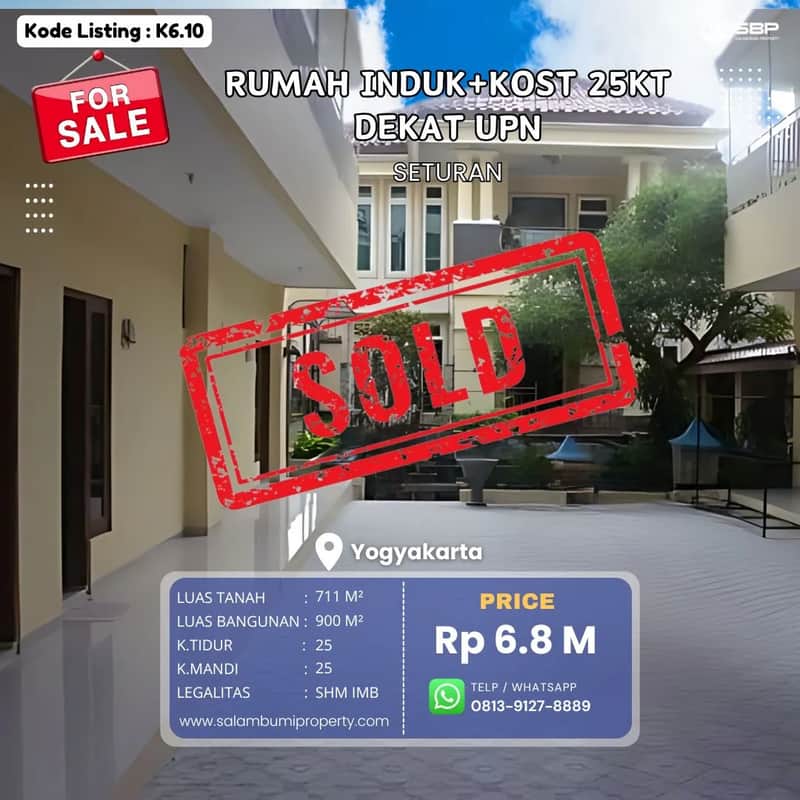Hot Sale! Rumah Induk + 18 Kamar Kost Exclusive di Seturan - Investasi Menjanjikan! 1